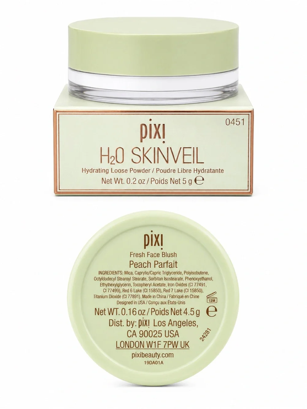 Pixi H2O Skinveil Hydrating Loose Powder Jar in Light Green